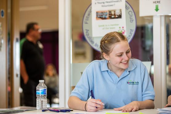 Youth Healthwatch volunteer at an event