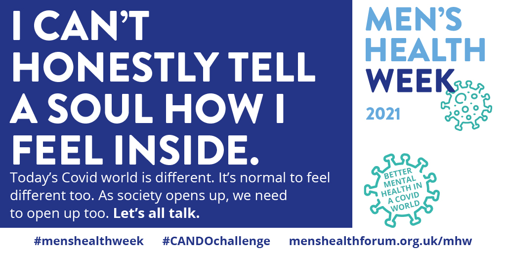 'I can't honestly tell a soul how I feel inside' & Men's Health Week logo