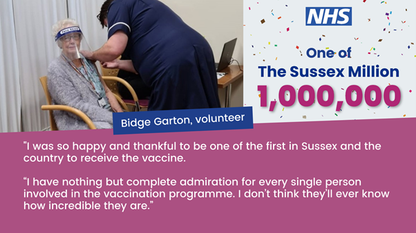 Bidge having her vaccination