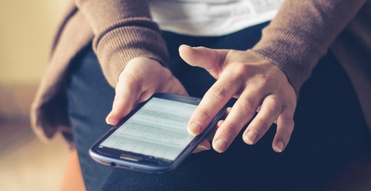 Person using a mobile phone