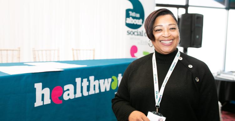Lady from Healthwatch smiling at the camera