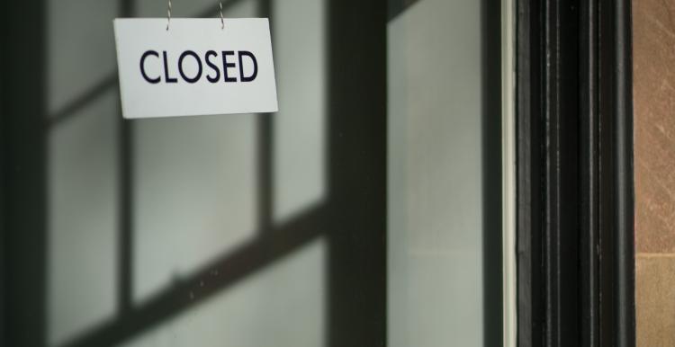 Door with a closed sign