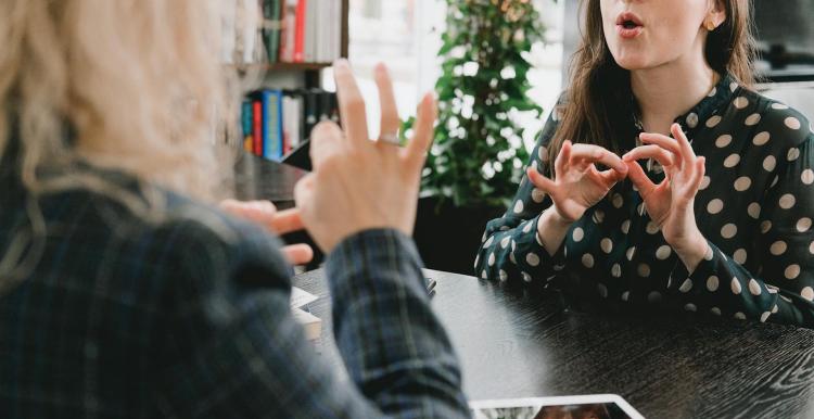 People communicating through BSL