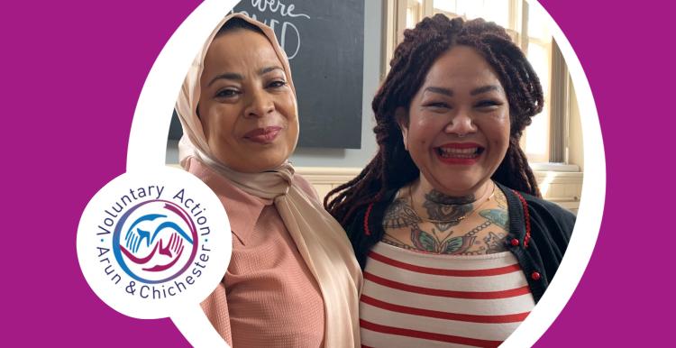 Voluntary Action Arun & Chichester logo with image of two woman, smiling