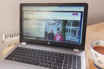 Laptop showing HWWS homepage