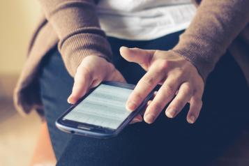 Person using a mobile phone