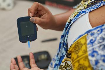 A lady checking here diabetes