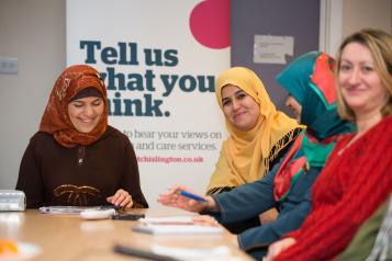 A group of ladies in a Healthwatch workshop