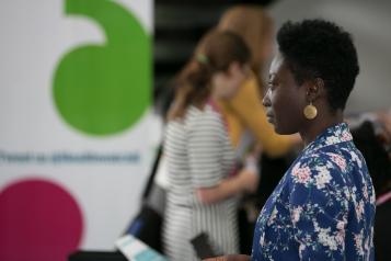 Healthwatch employee at event
