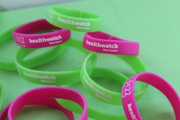 Healthwatch West Sussex branded wristbands