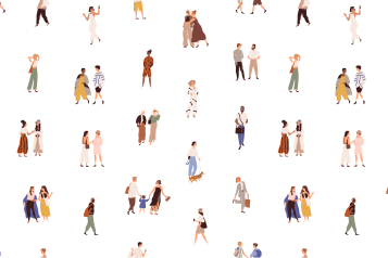 Graphic of illustrations of people