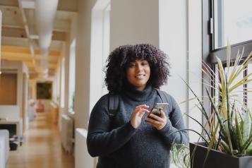 Lady using her mobile phone
