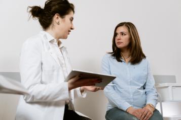Patient and doctor talking