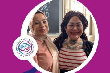 Voluntary Action Arun & Chichester logo with image of two woman, smiling
