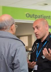 Doctor speaking to a patient in an outpatient clinic